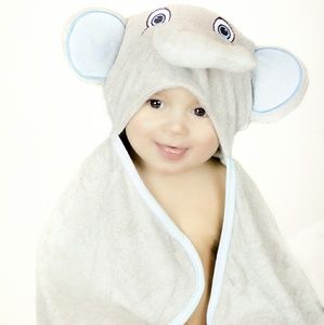 Hooded bamboo baby towel and washcloth.
